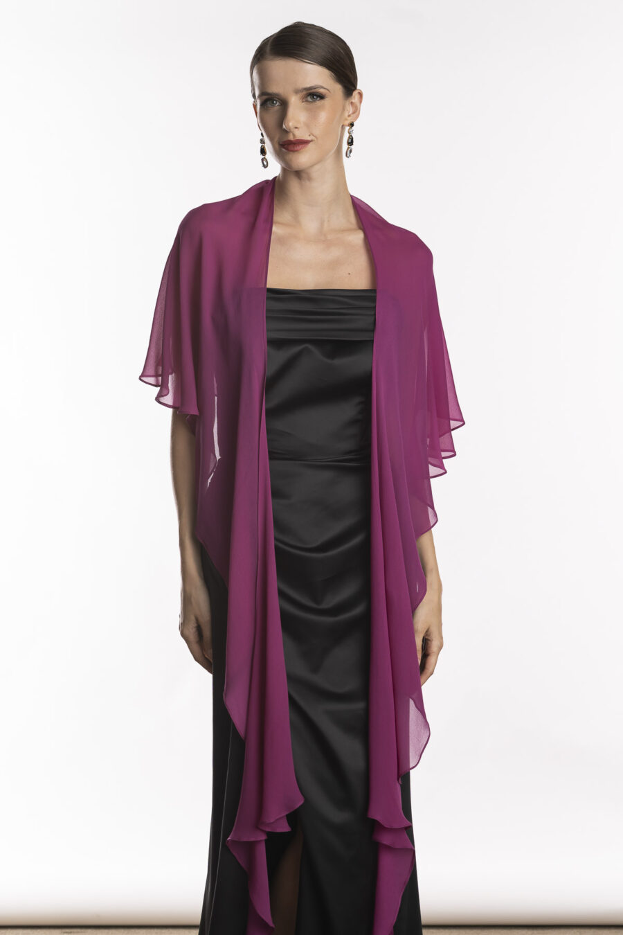 Echarpe para usar com vestido de festa na cor rosa fúcsia amore