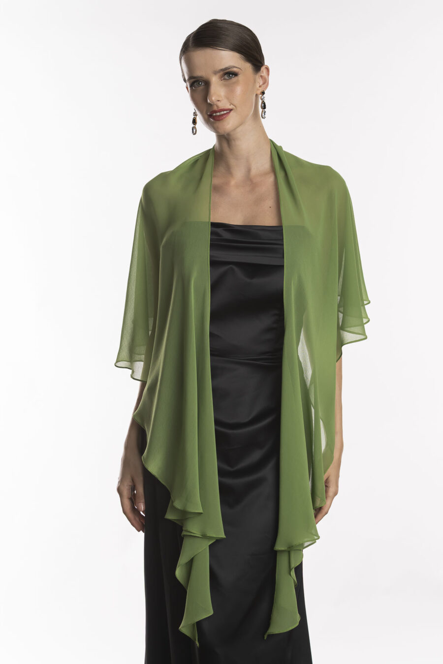 Echarpe elegante acessório feminino para usar com vestido de festa donatella, na cor verde folha.