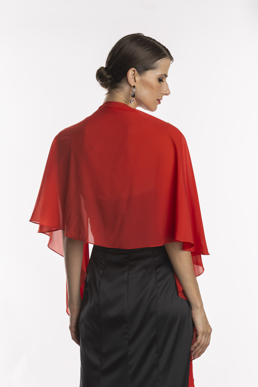 Echarpe para festa eleonora na cor vermelho.