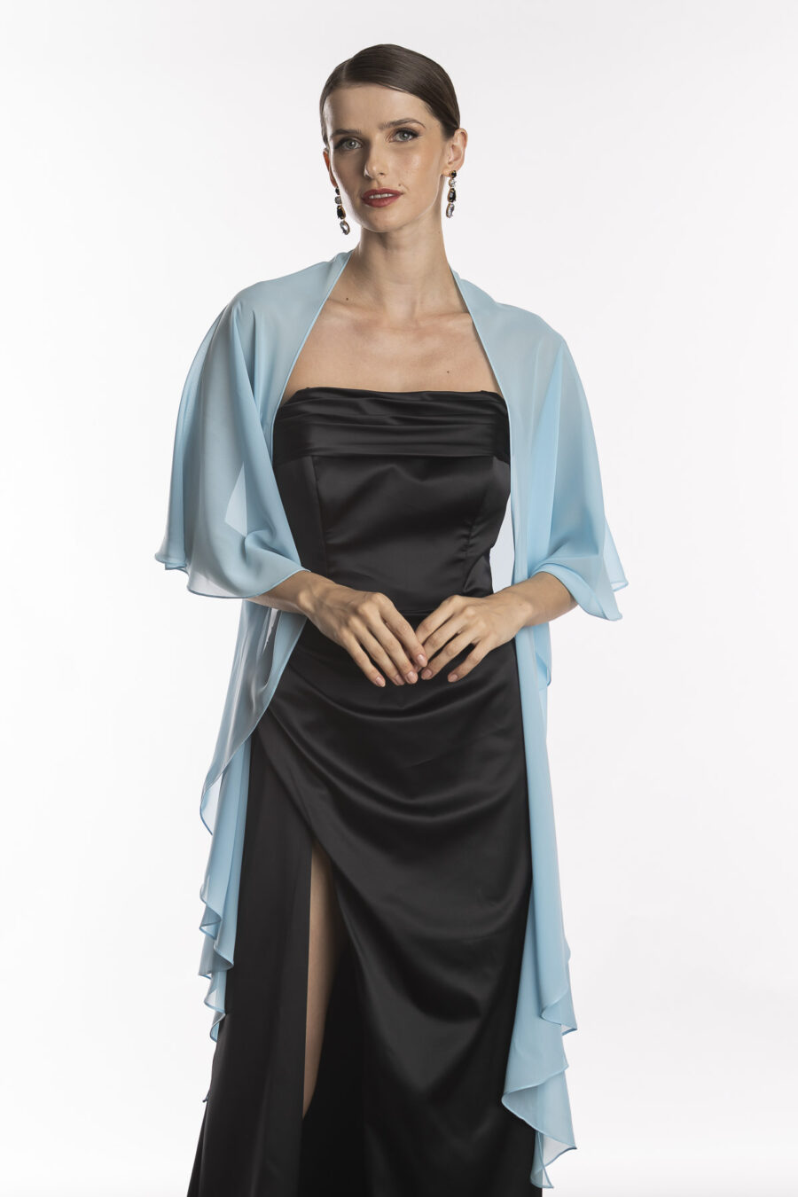 Echarpe para usar com vestido de festa na cor Azul Tiffany, modelo nathy