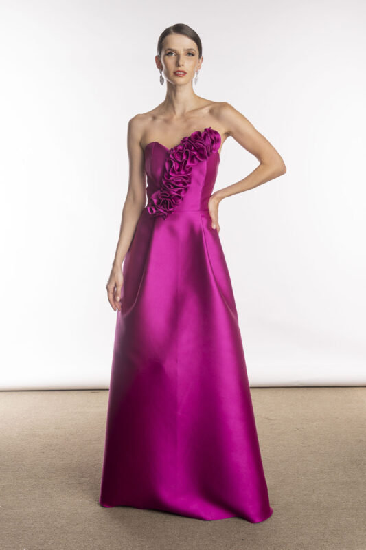 Vestido de festa fúcsia para madrinha de casamento