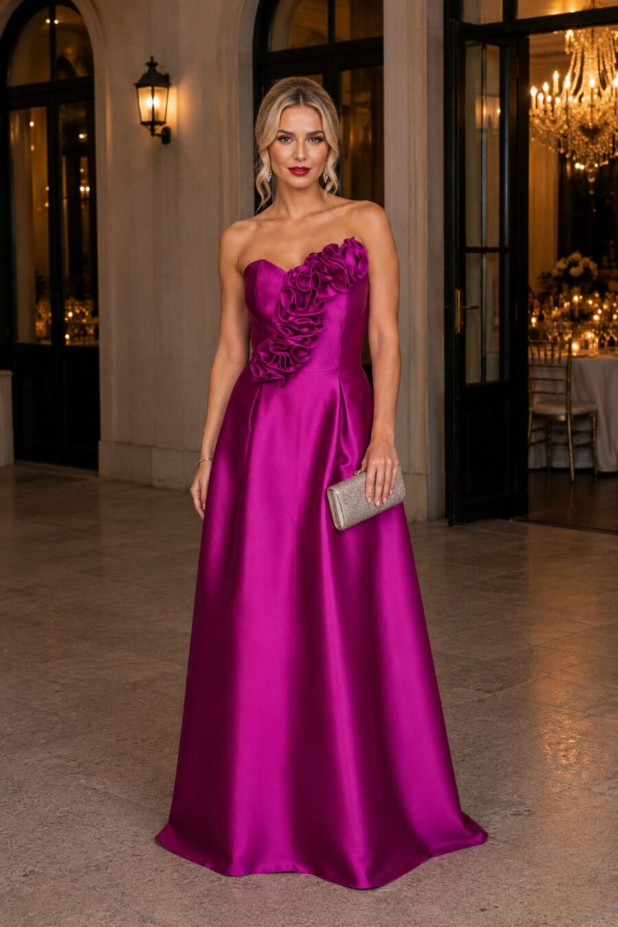 Vestido de Festa Fucsia Tomara que Caia Larissa