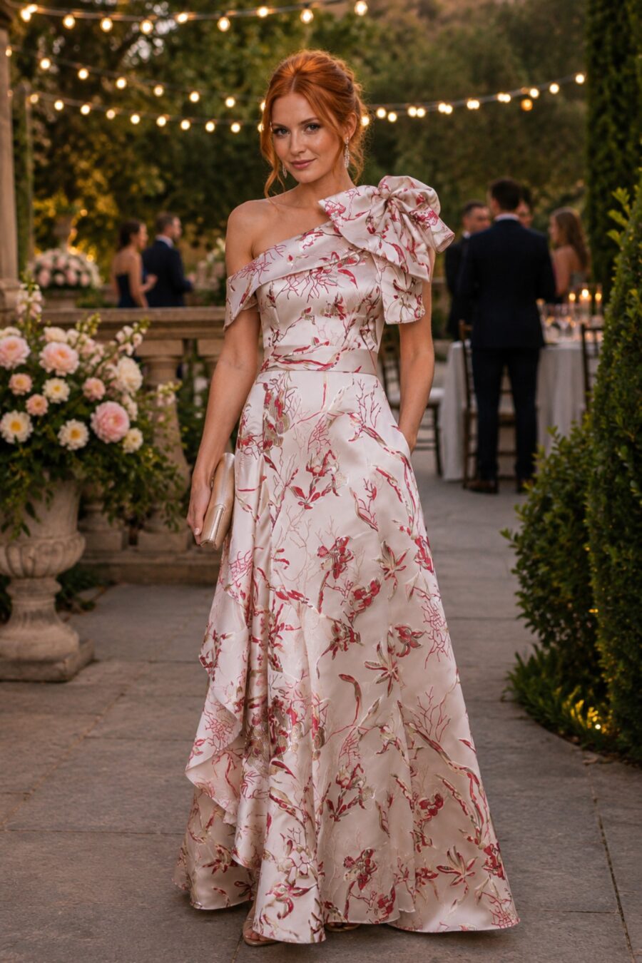 Vestido de Festa Estampado Jacquard Viena