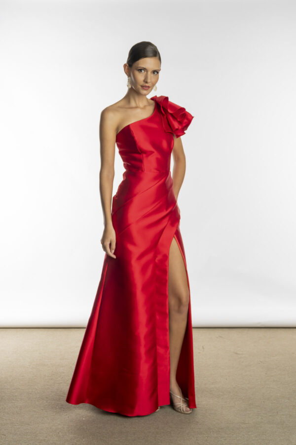 Vestido de festa longo na cor vermelho modelo beirut