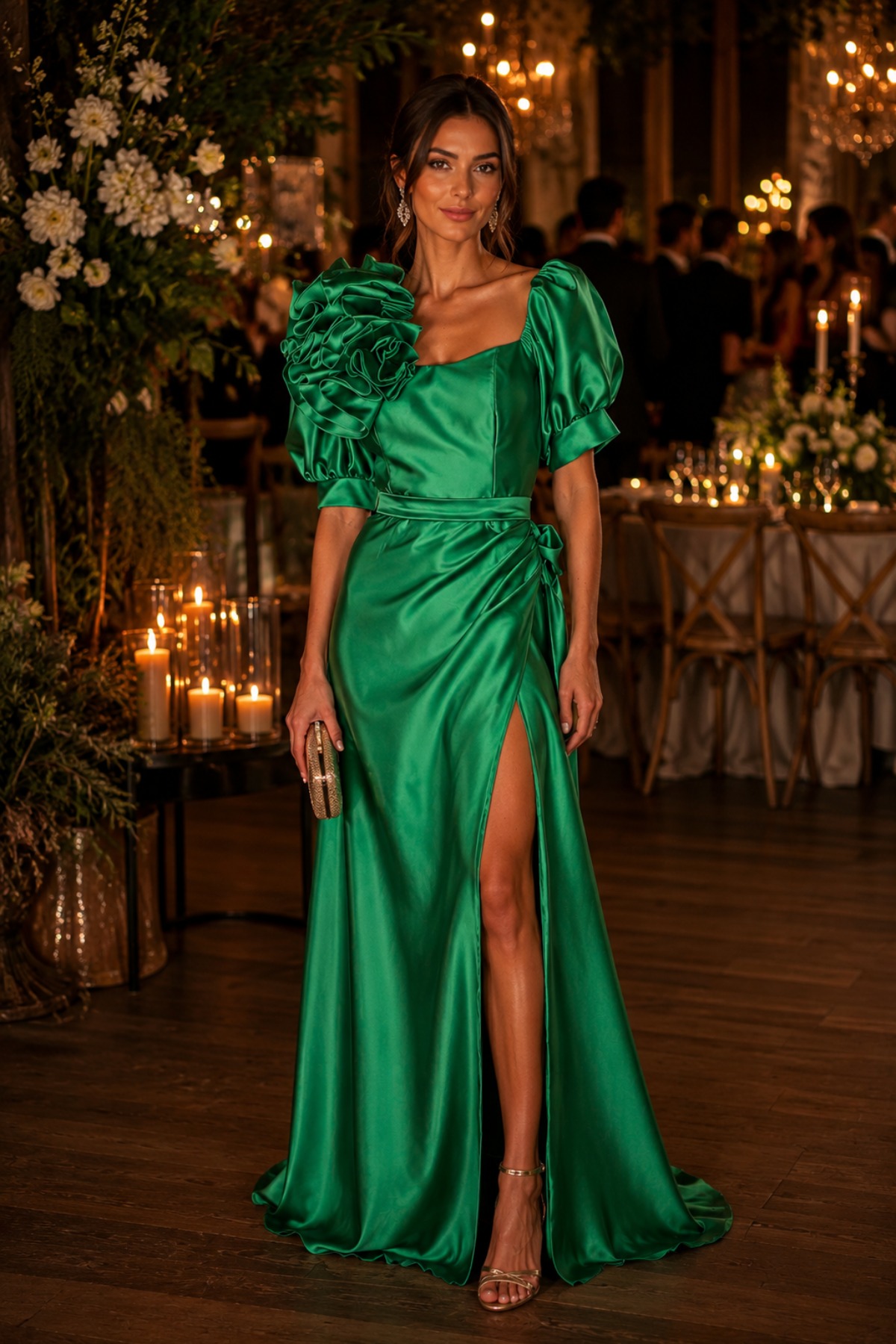 Vestido Festa Verde Oliva Isa Fiorentino