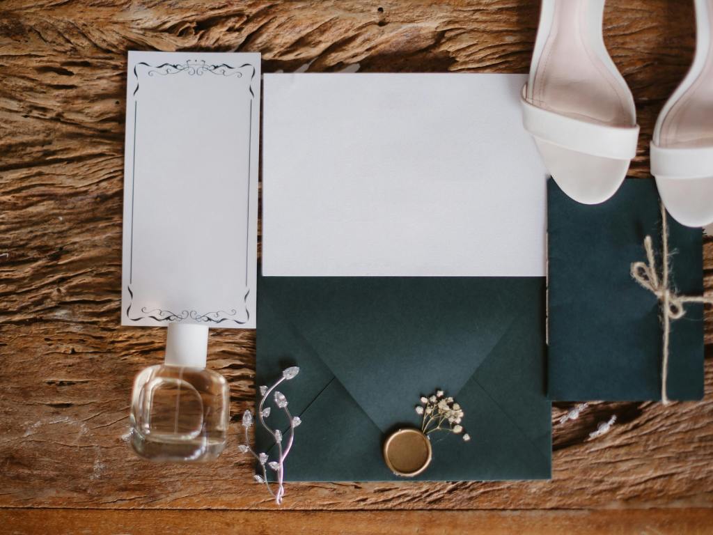 Convite de casamento verde