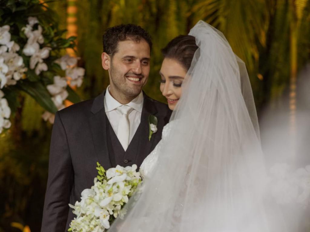noivos em um casamento muçulmano