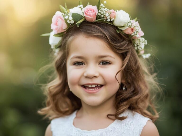 Daminha de honra sorrindo