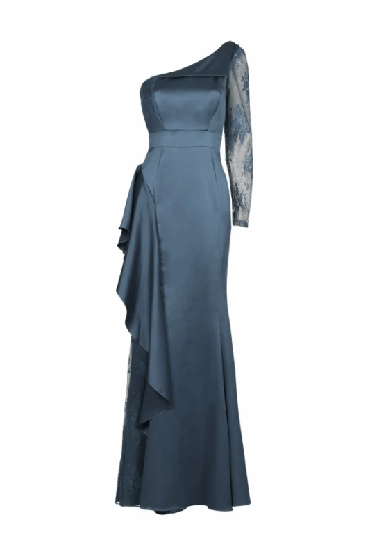 vestido longo azul arthur caliman