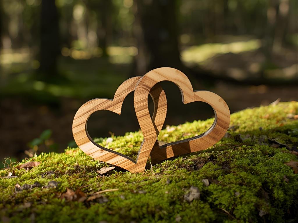 Corações de madeira