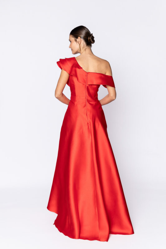 Costas do vestido de festa vermelho princess Dai