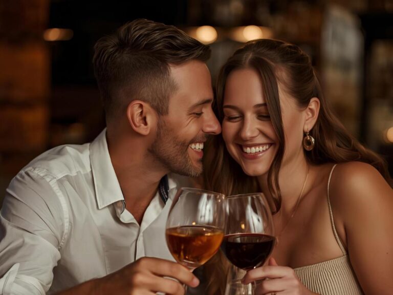 Casal brindando