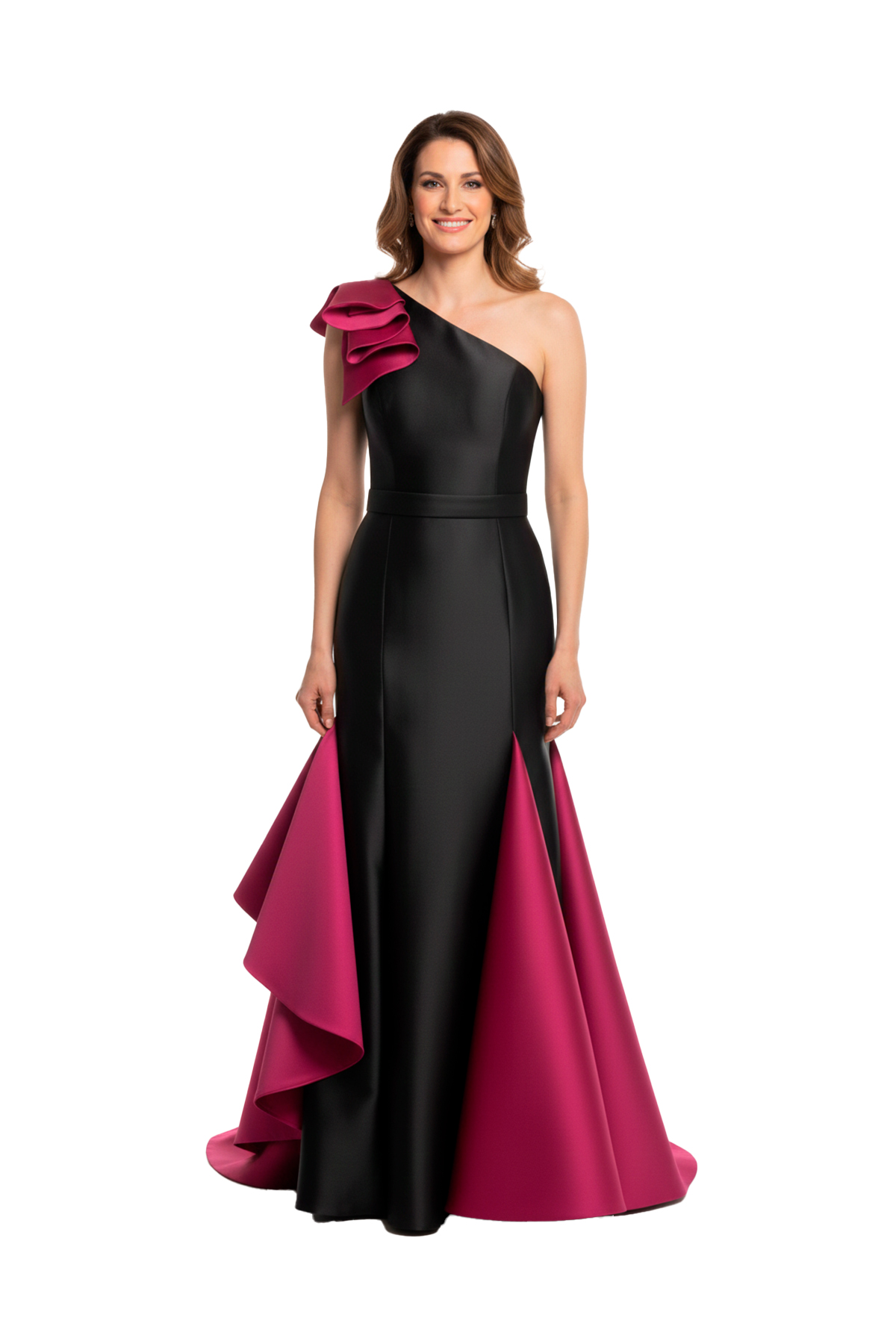 Vestido de festa bicolor para baile de formatura Athina Onasis