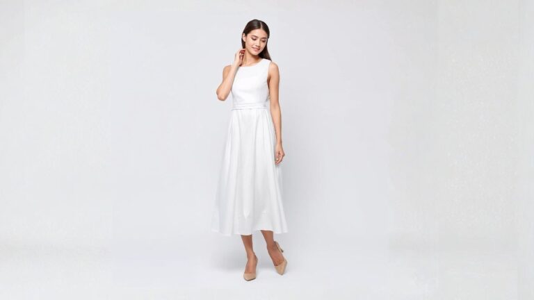 vestido de festa midi com manga branco