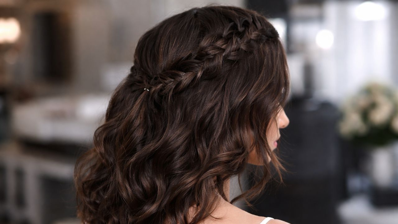 penteado solto com trança