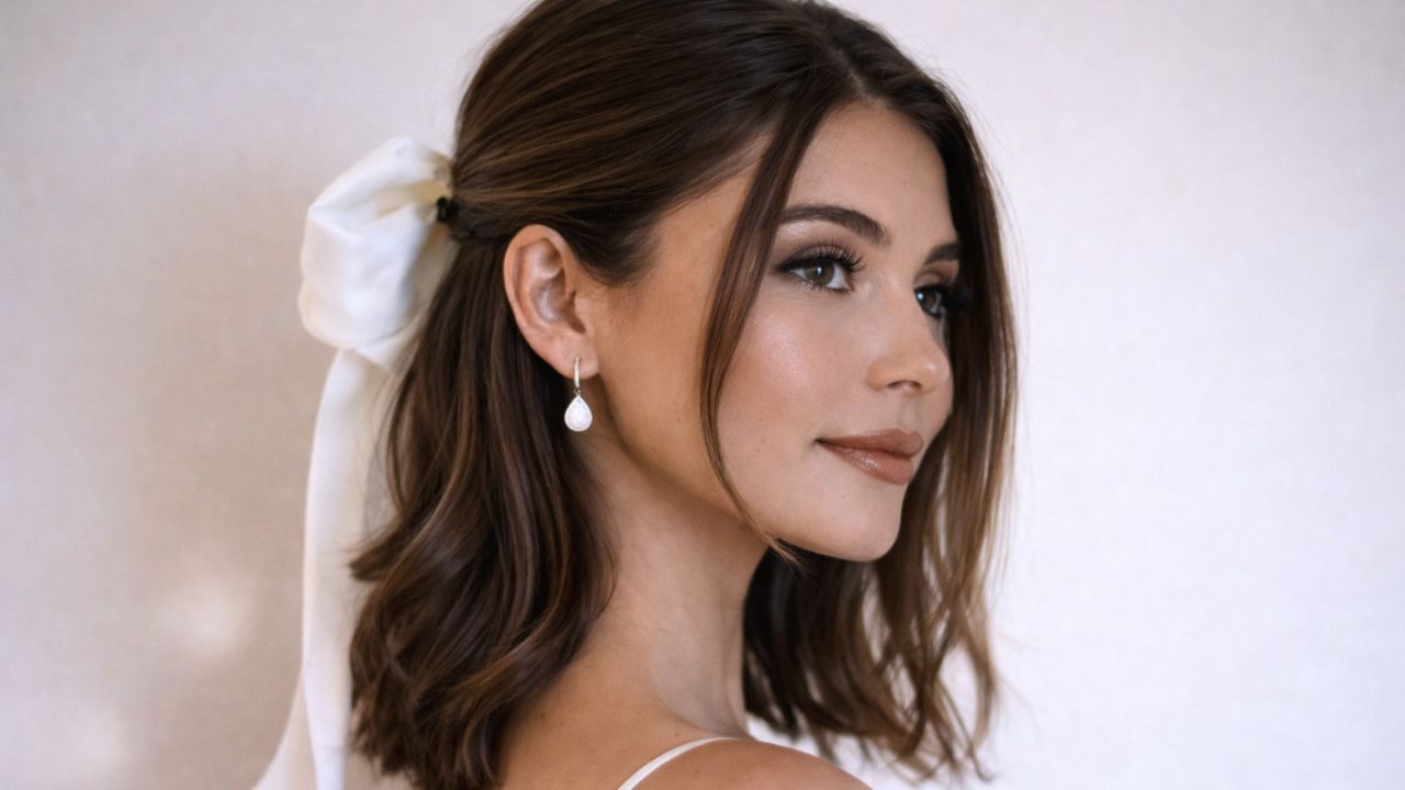 penteado Meio Preso com Mecha Solta e Presilha