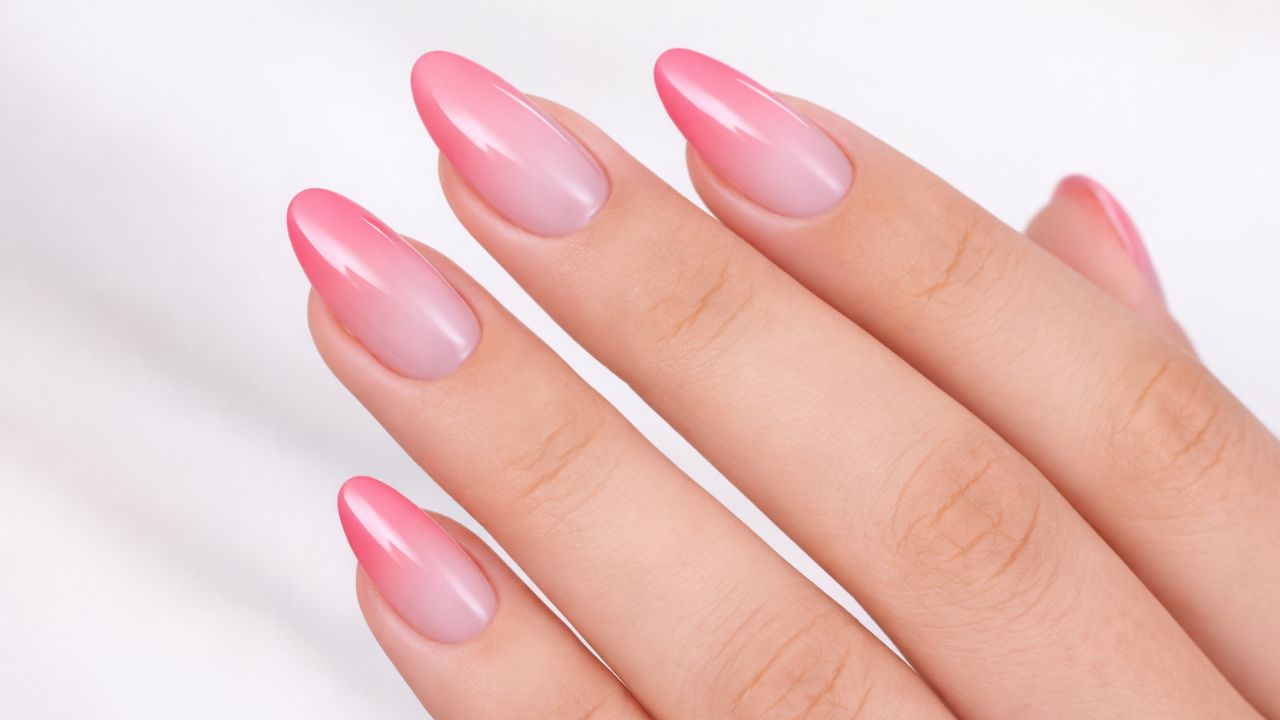unha ombre rosa