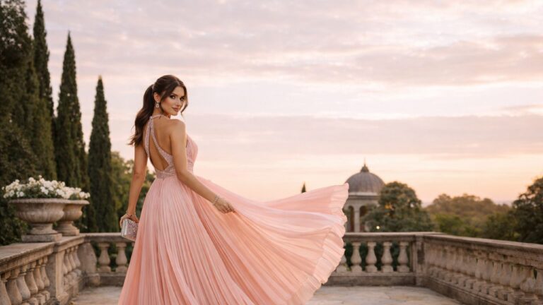 Inspirações de vestido com saia plissada sofisticado