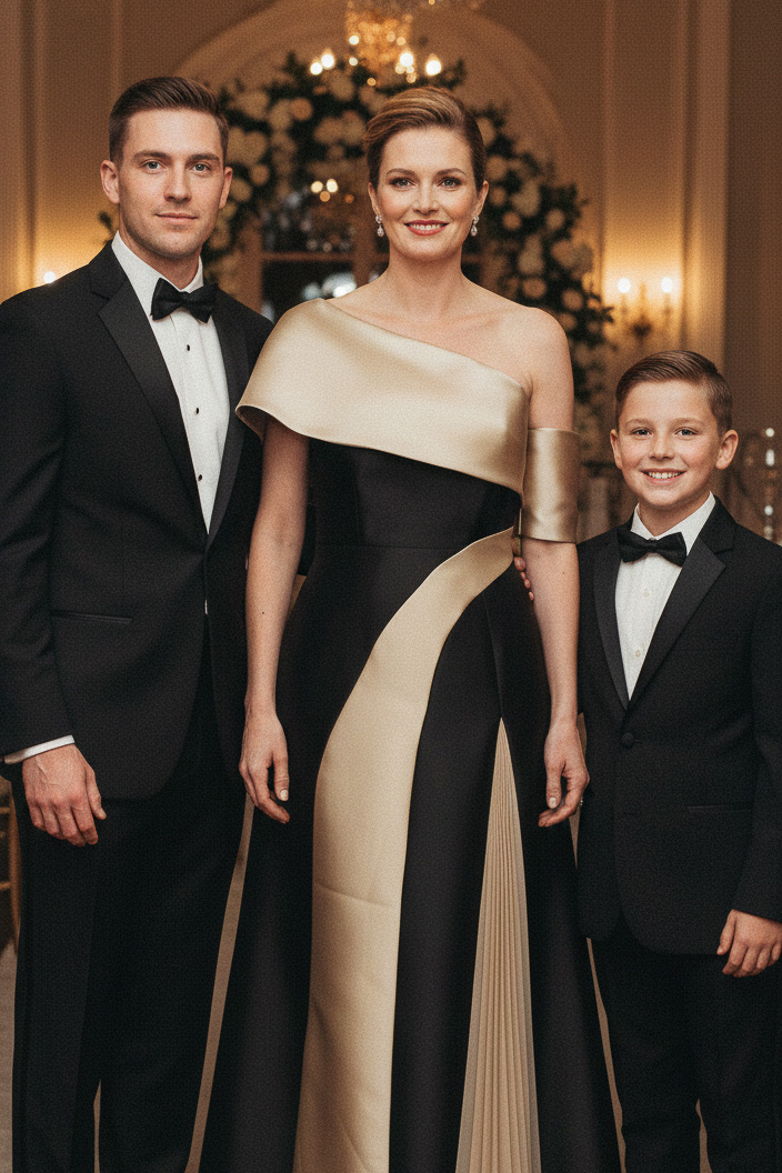 Vestido de Festa Bicolor Preto e Dourado Margot - Imagem 4