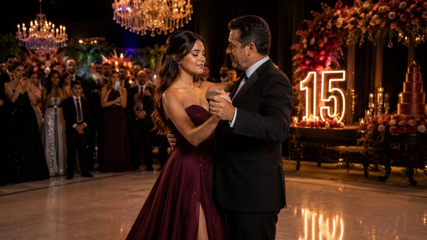 debutante dançando valsa com seu pai