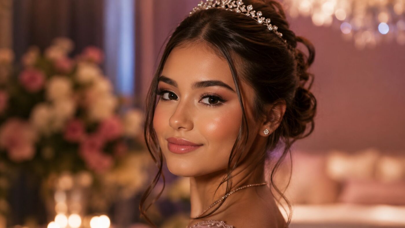 debutante com maquiagem butter skin