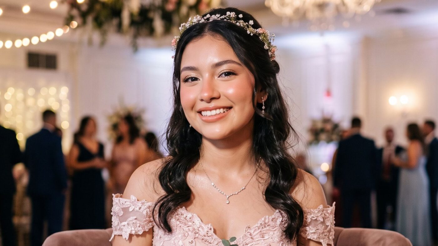 debutante com maquiagem sunkissed blush com blush e iluminador